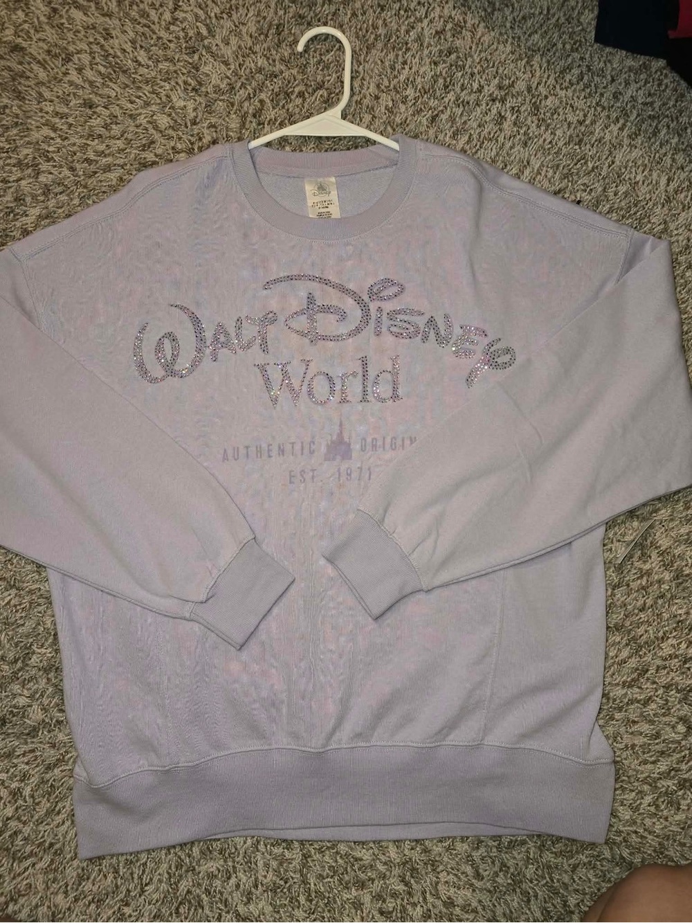 Disney Lavender Crewneck Sweatshirt with Walt Disney World Logo